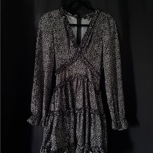 Elegant Black Floral Dress